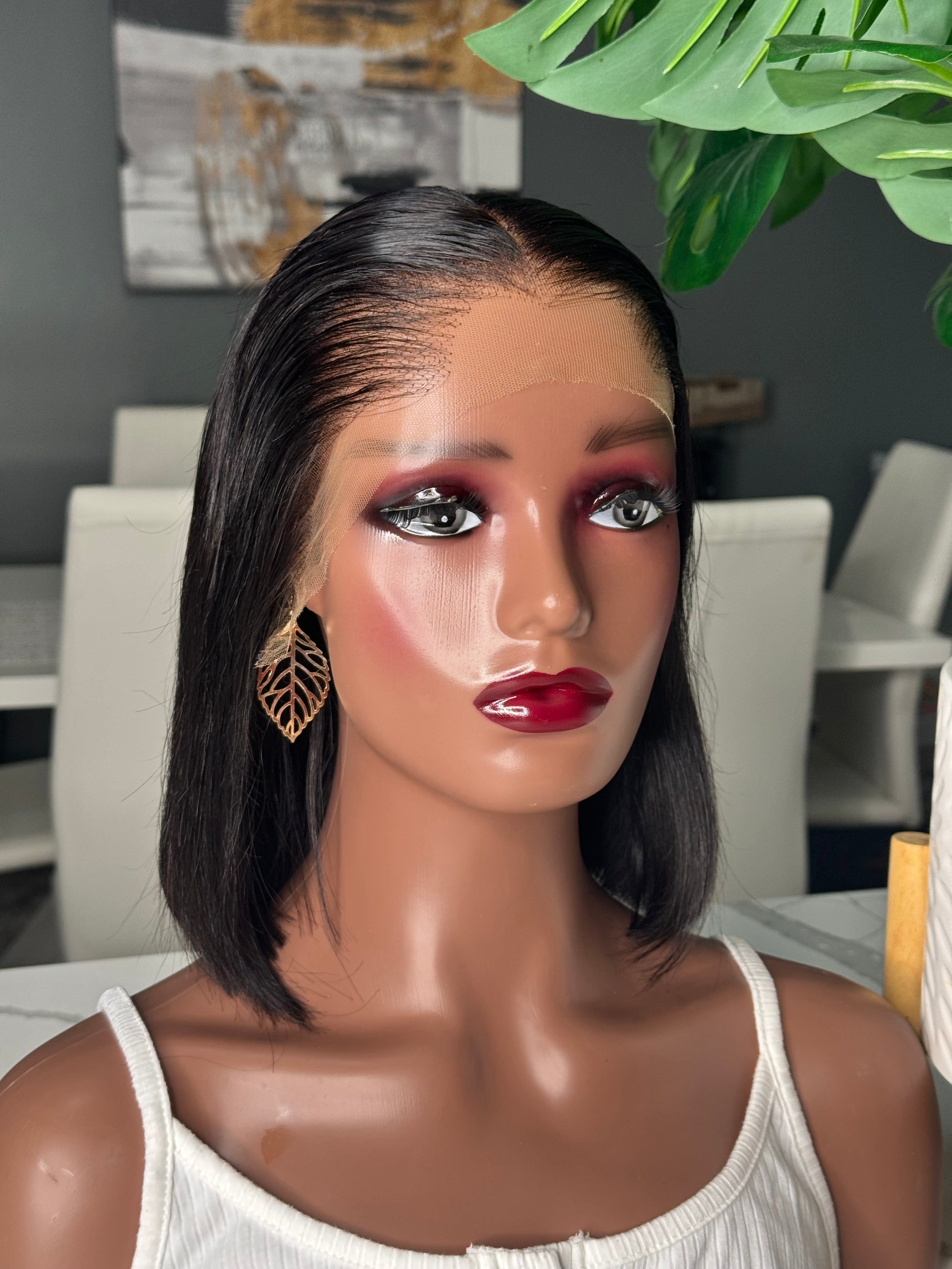 HD Lace 13x4 Bob Wig 10” – Pre-Plucked Beginner Friendly Human Hair