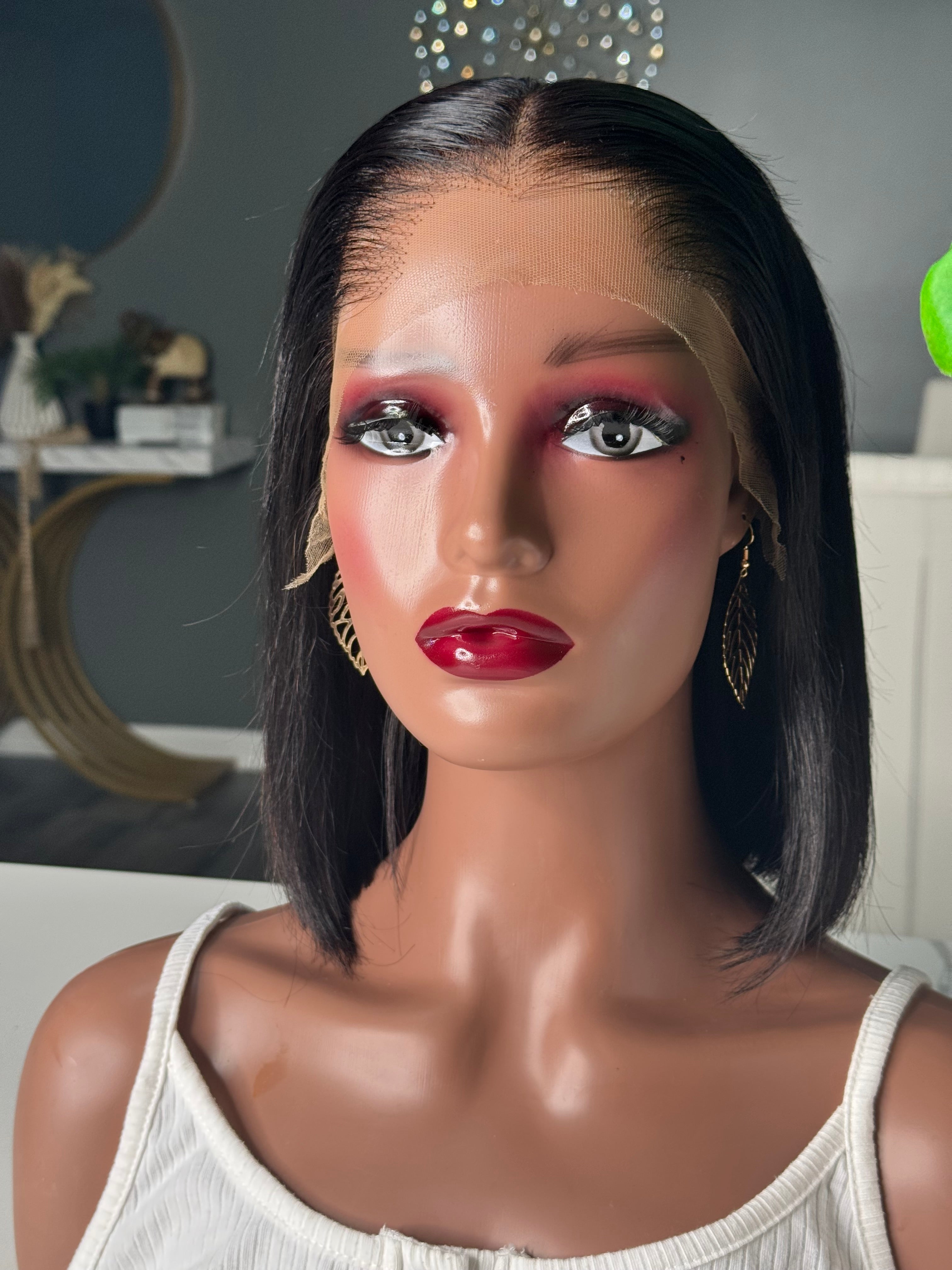 HD Lace 13x4 Bob Wig 10” – Pre-Plucked Beginner Friendly Human Hair