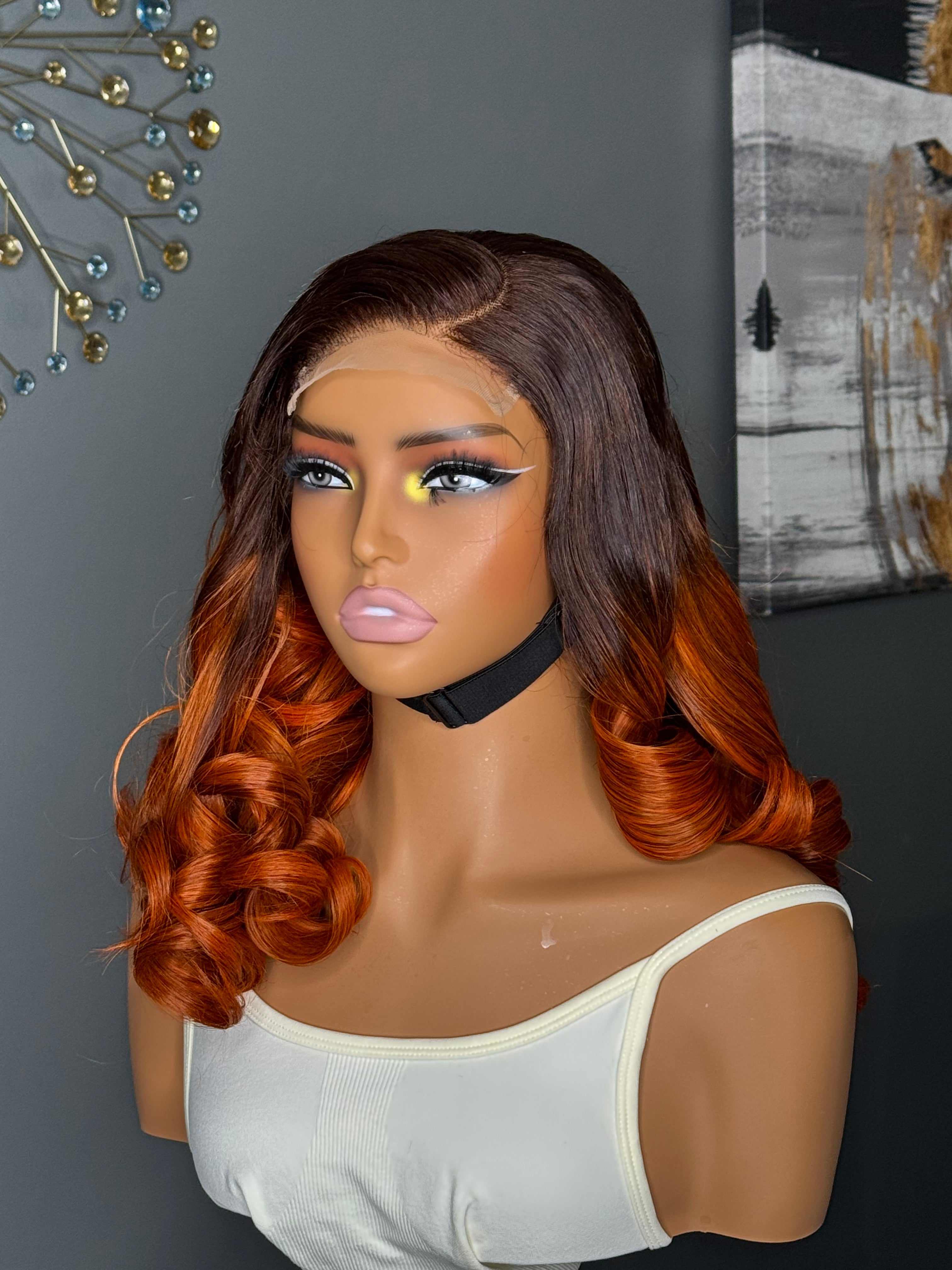 Orange Layer Bouncy Closure Wig!