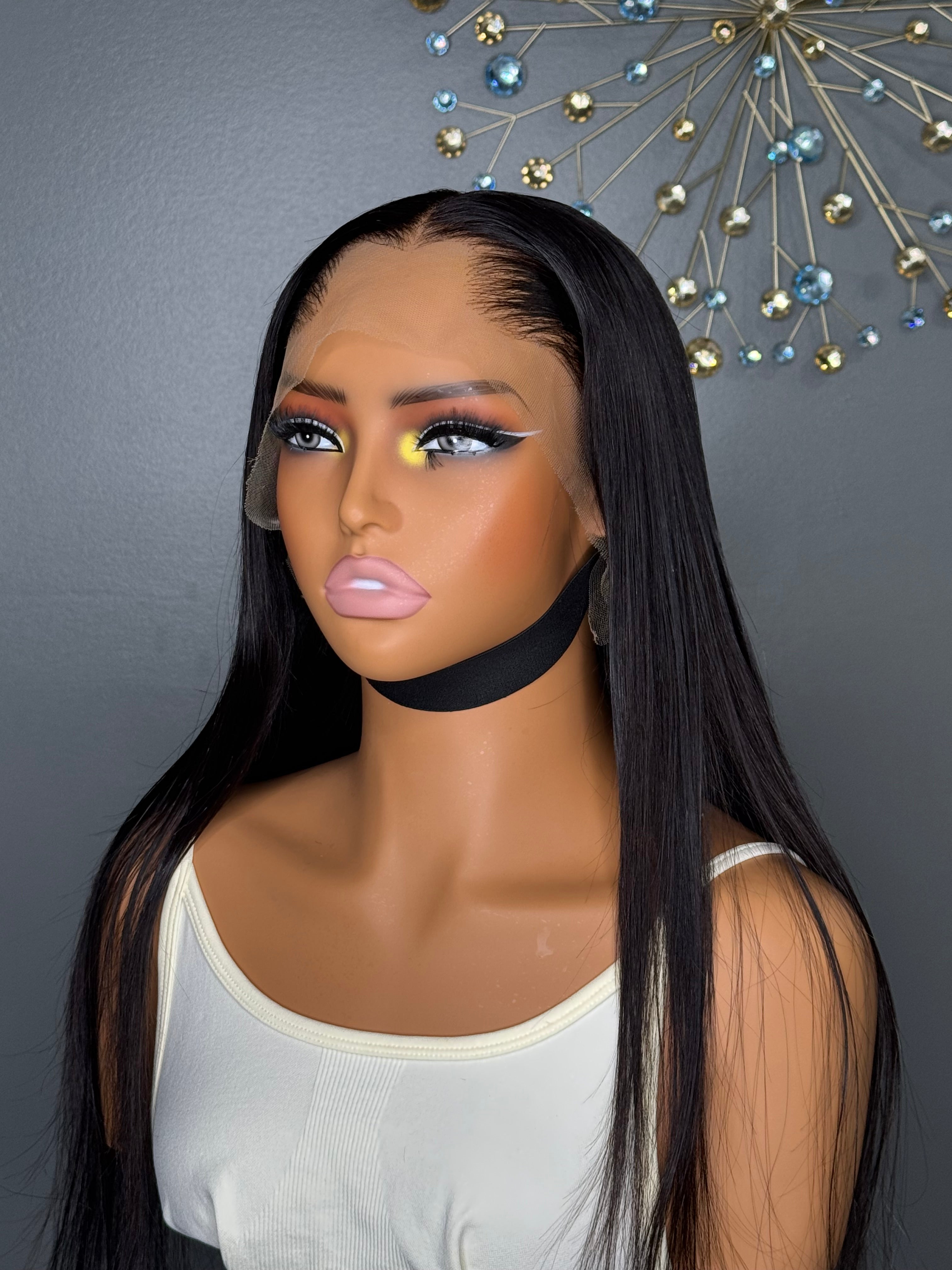 Raw hair paired with 13by4 frontal Silky Straight wig