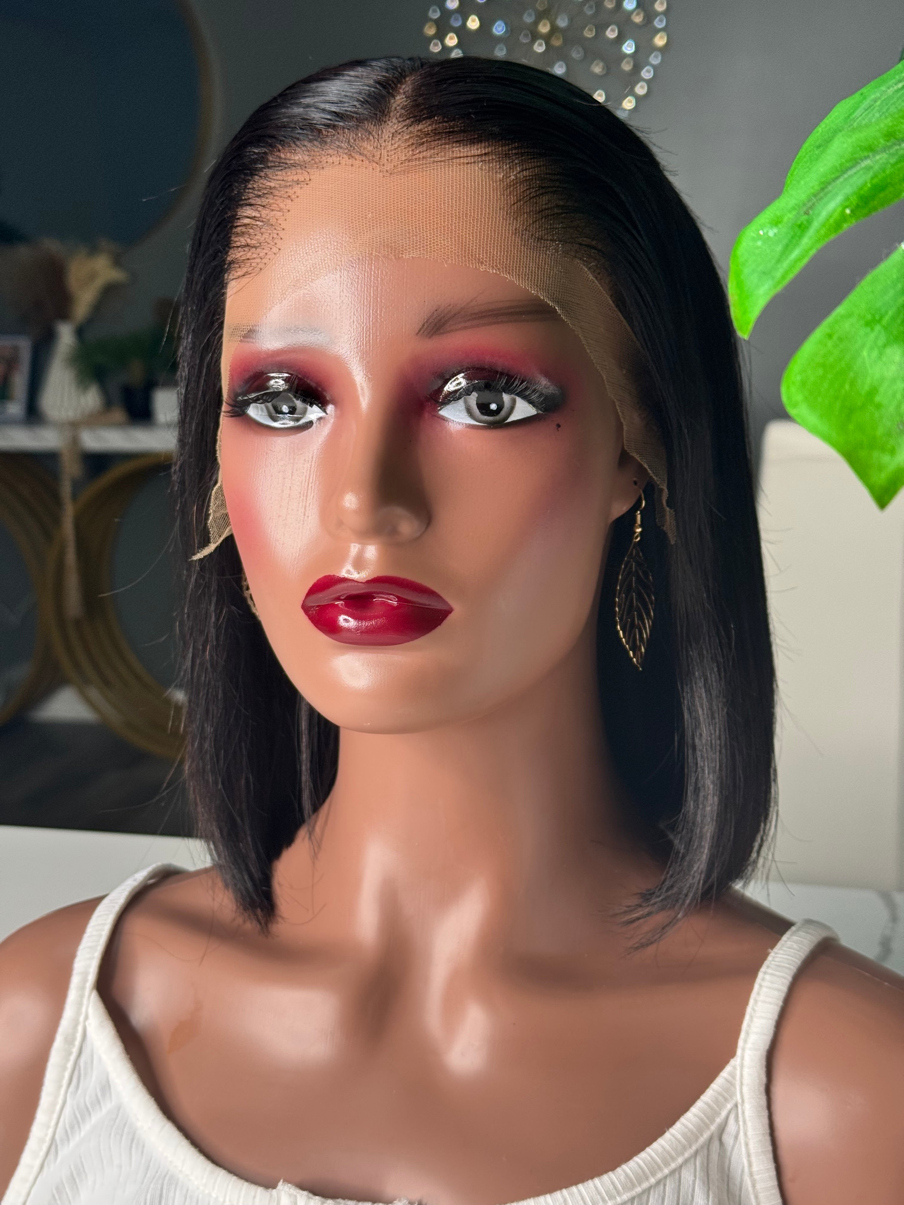 HD Lace 13x4 Bob Wig 10” – Pre-Plucked Beginner Friendly Human Hair