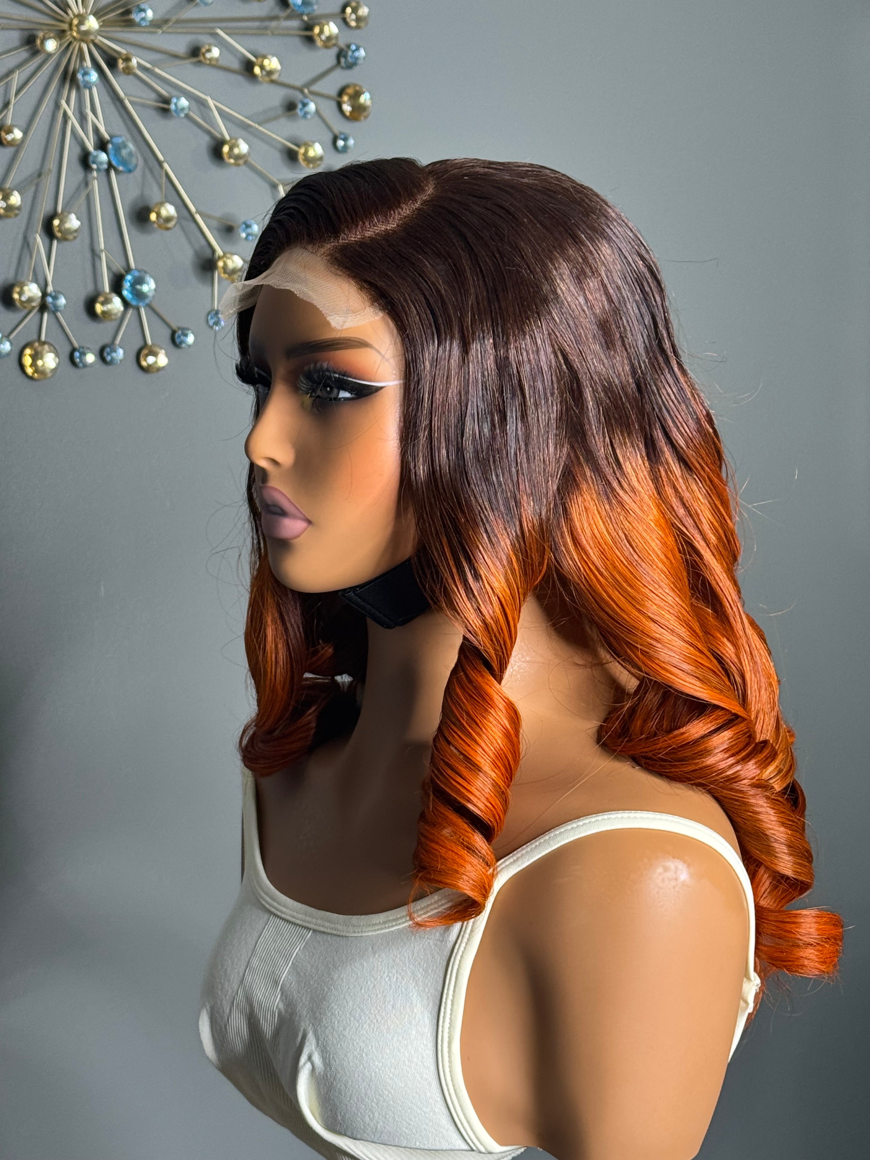 Orange Layer Bouncy Closure Wig!