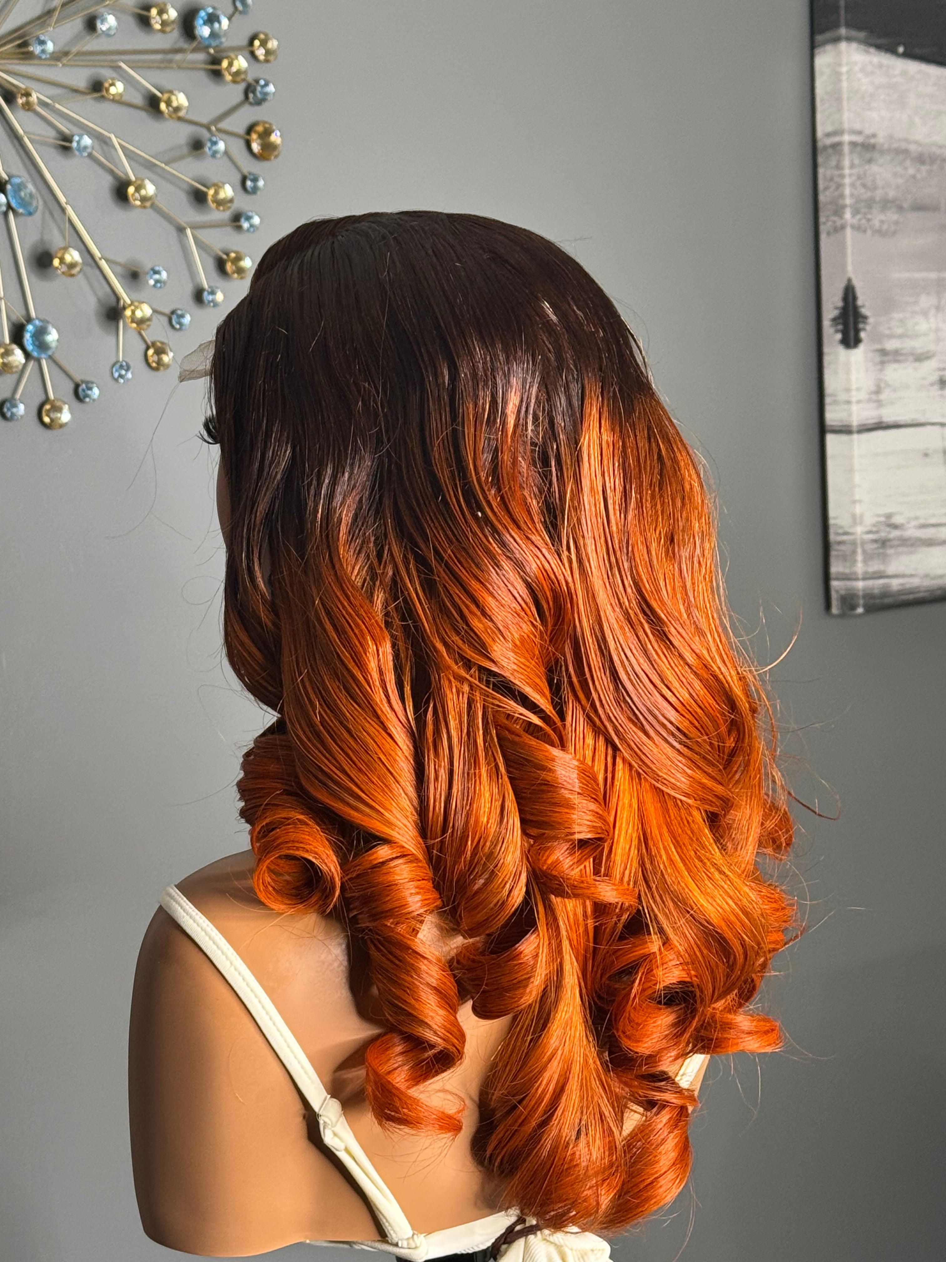 Orange Layer Bouncy Closure Wig!