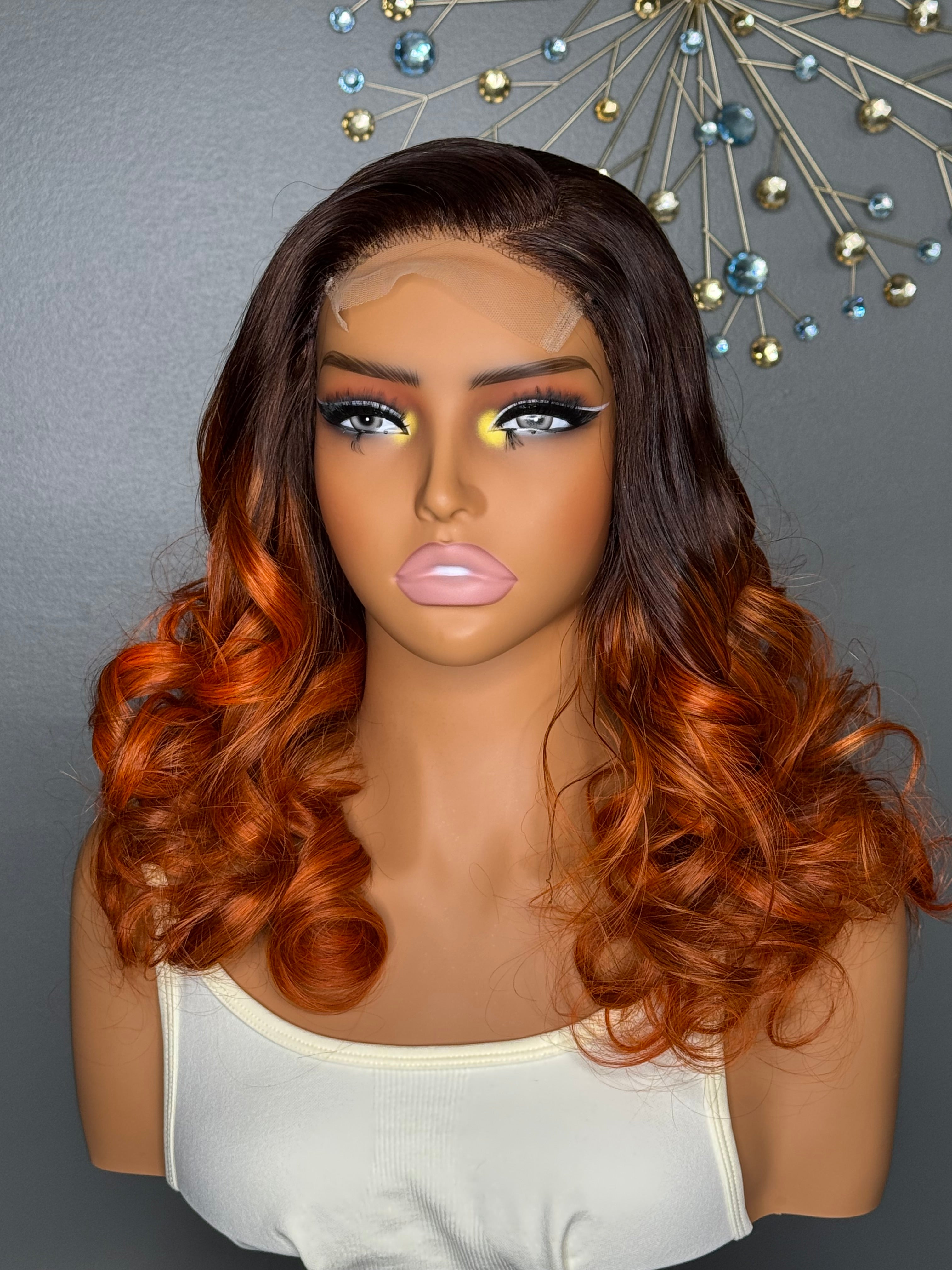 Orange Layer Bouncy Closure Wig!