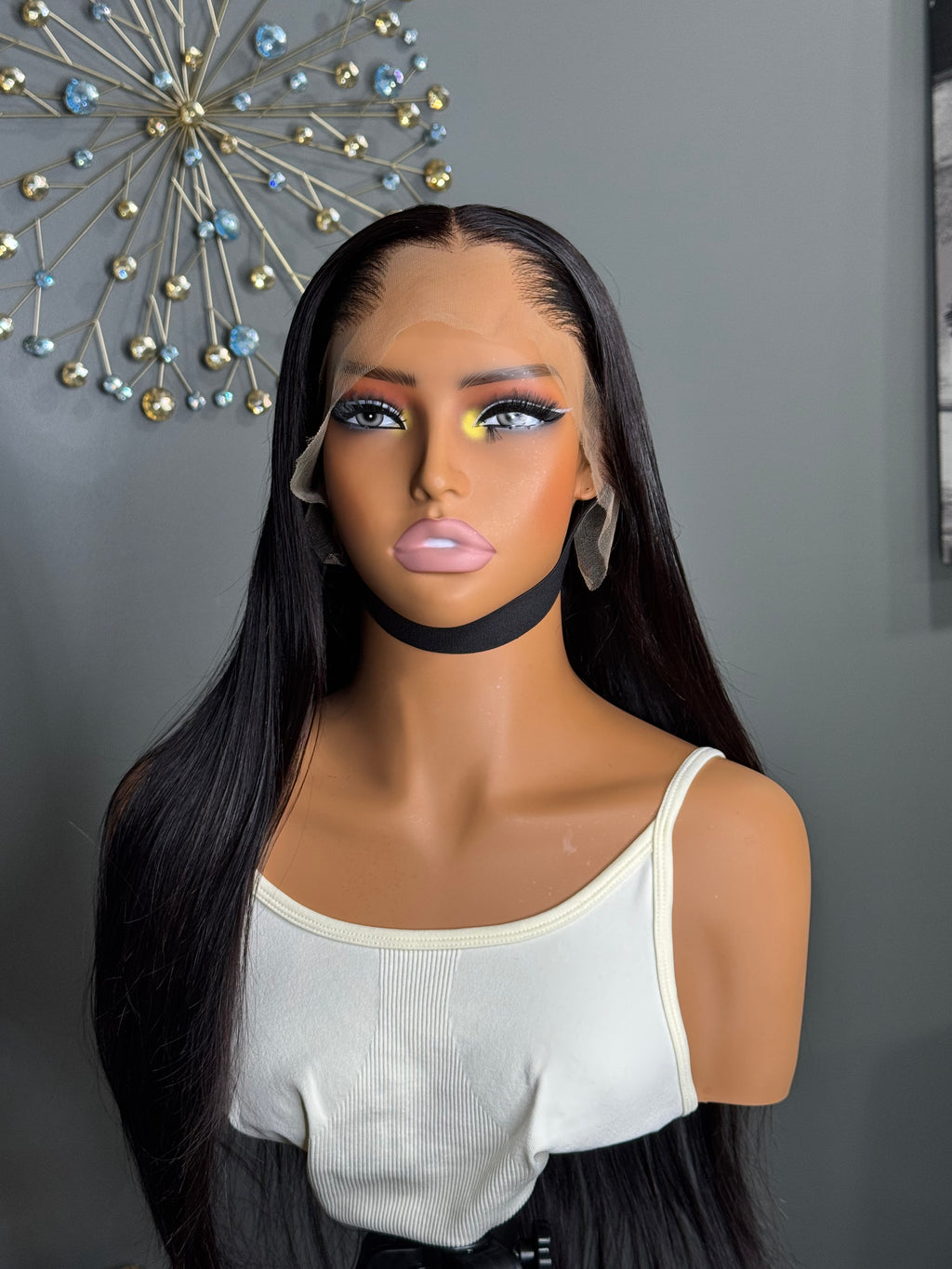 Raw hair paired with 13by4 frontal Silky Straight wig