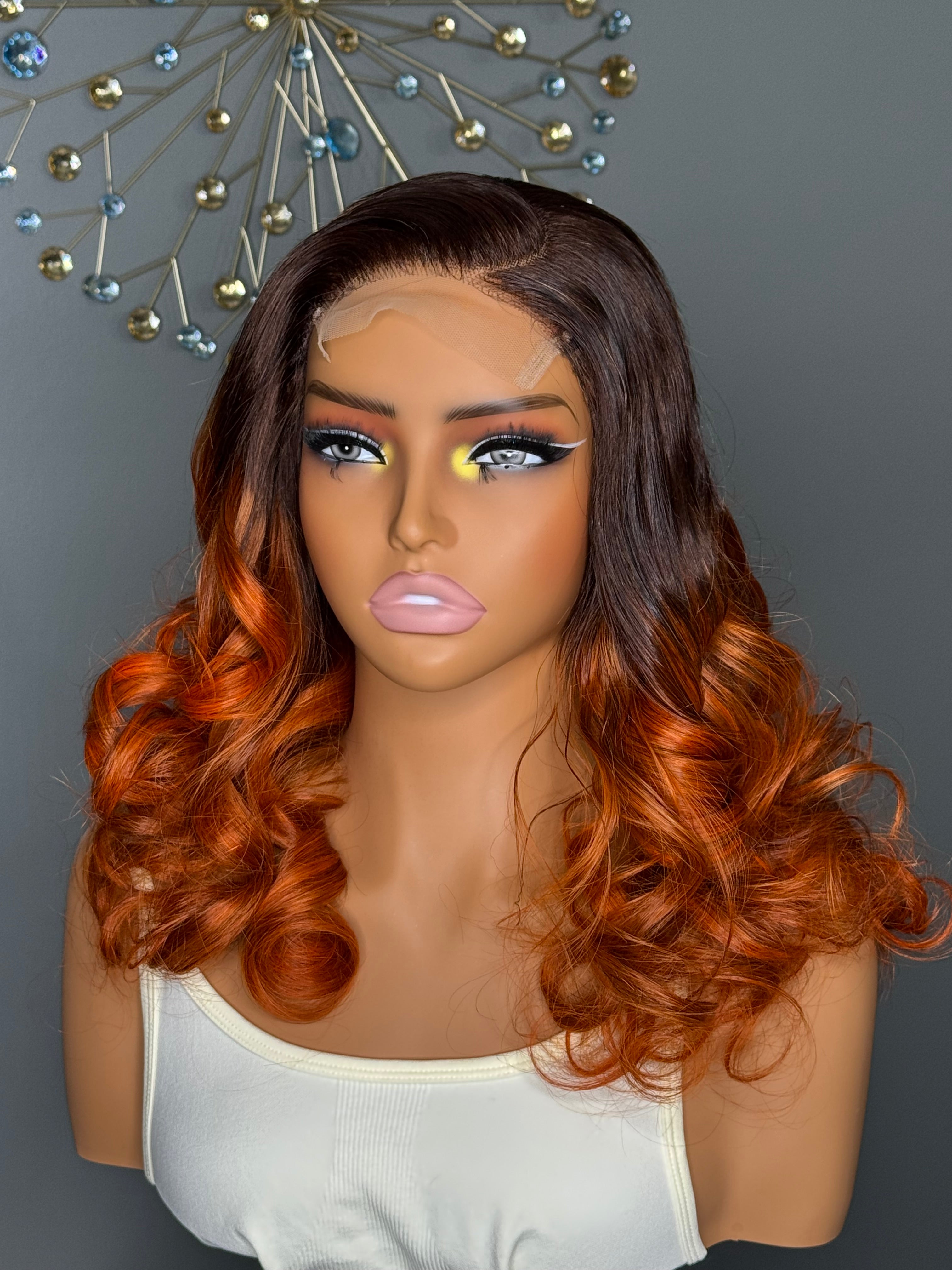 Orange Layer Bouncy Closure Wig!