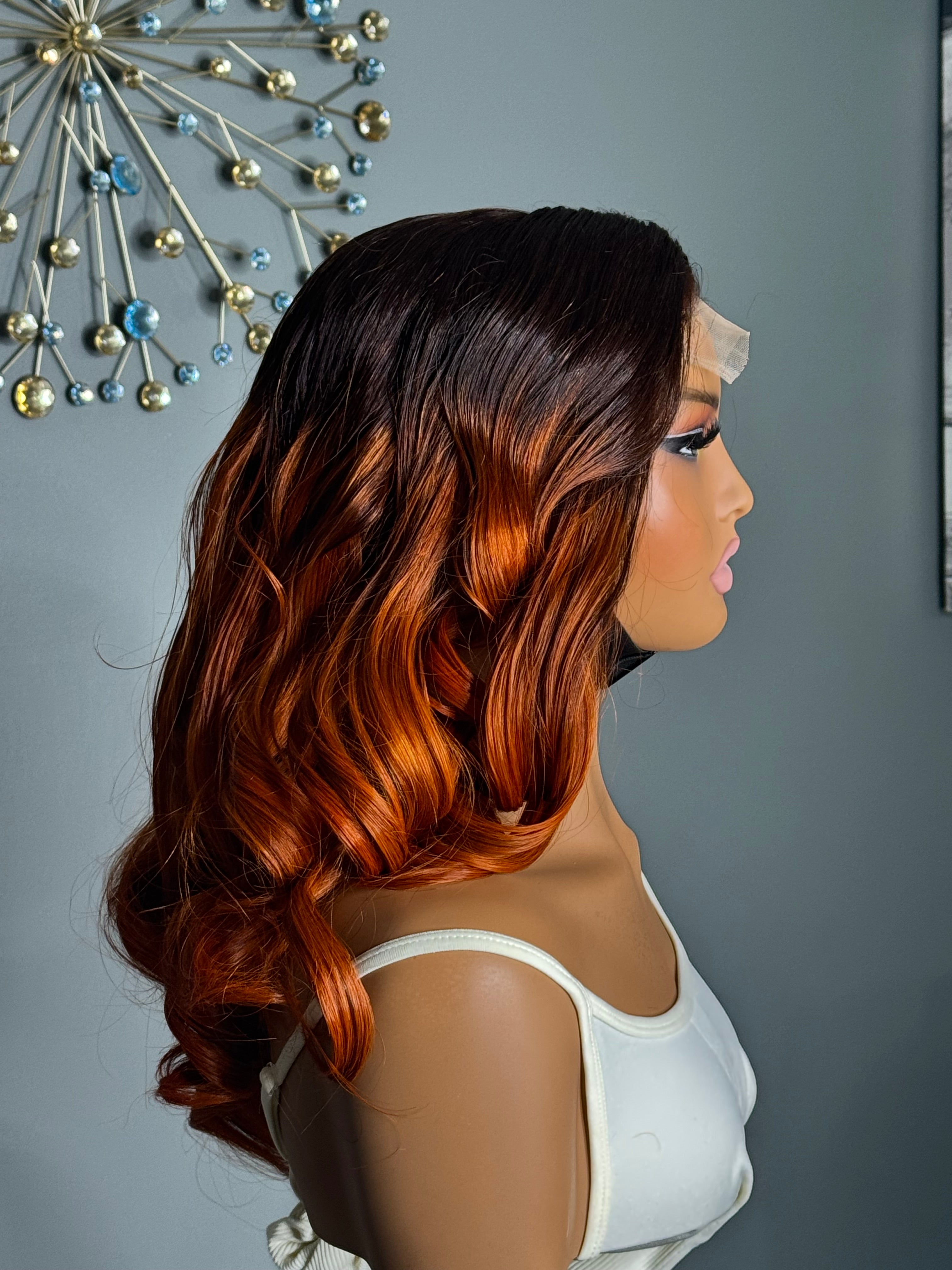 Orange Layer Bouncy Closure Wig!