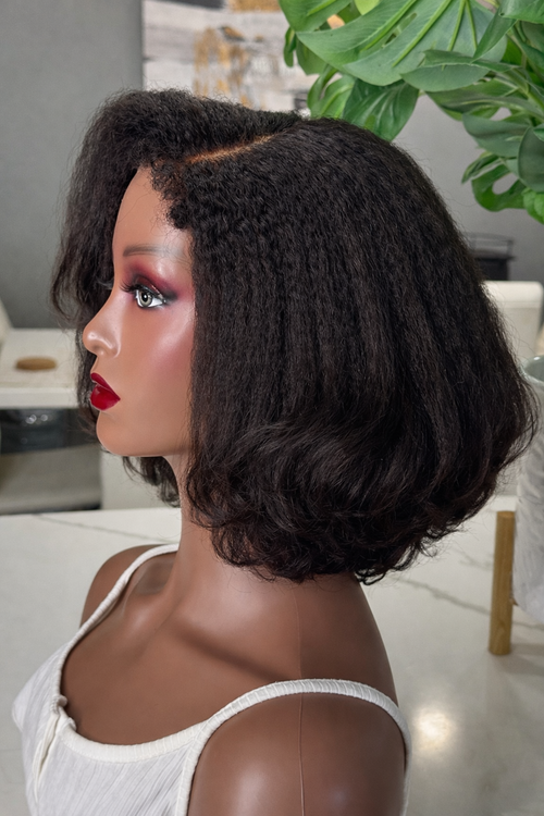 Kinky Straight 4C Edge Bob Wig (10”)