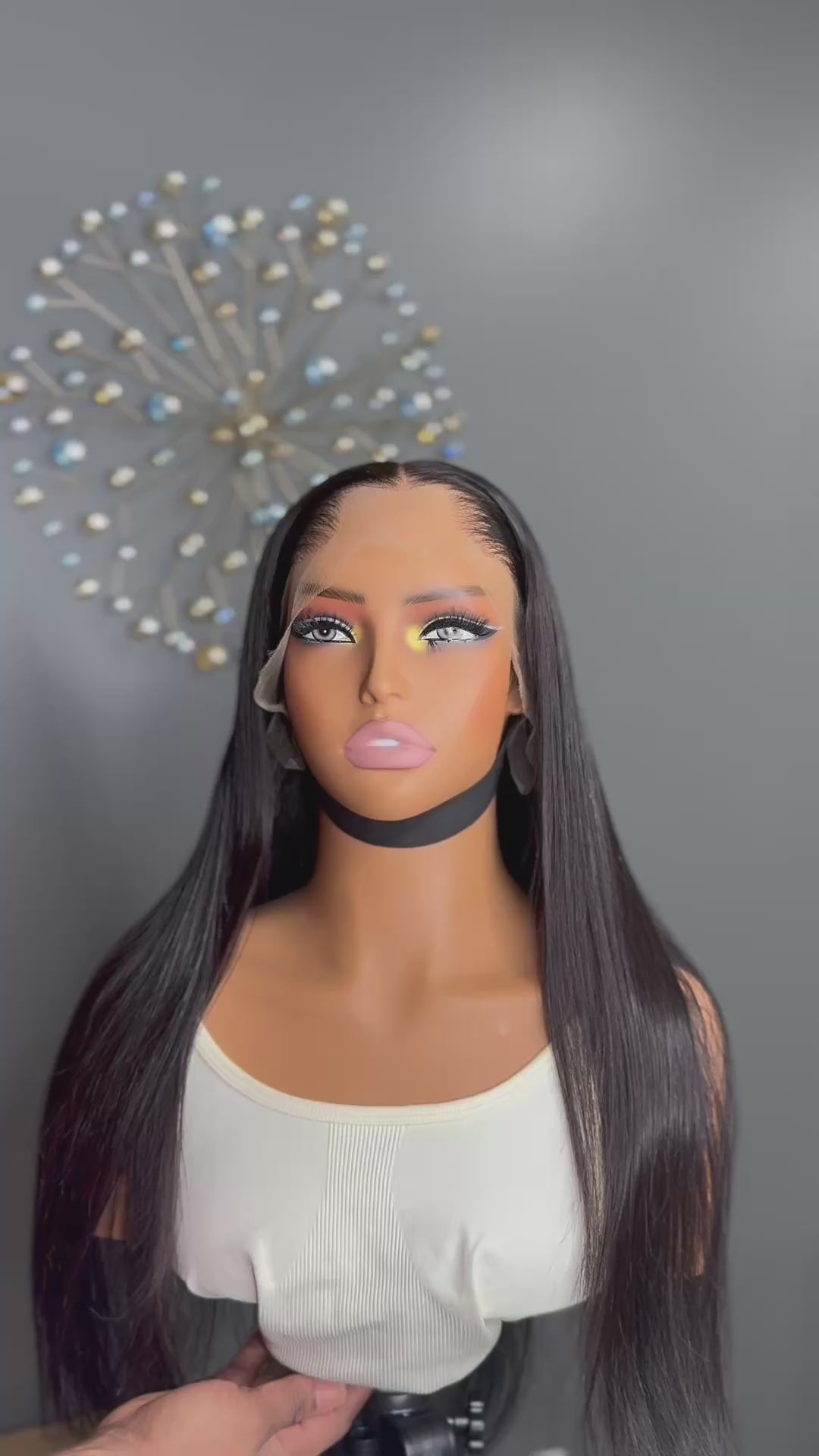 Raw hair paired with 13by4 frontal Silky Straight wig